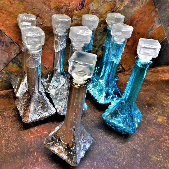 Blue Mercury Painted Decorative Bottles/Stoppers Choice 1 for $16 *** 2 for 20 - Picture 1 of 14